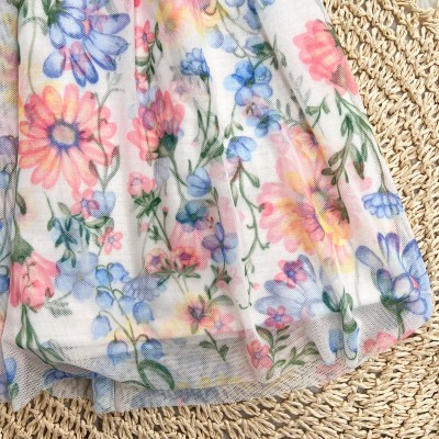 Vestido Floral com tule